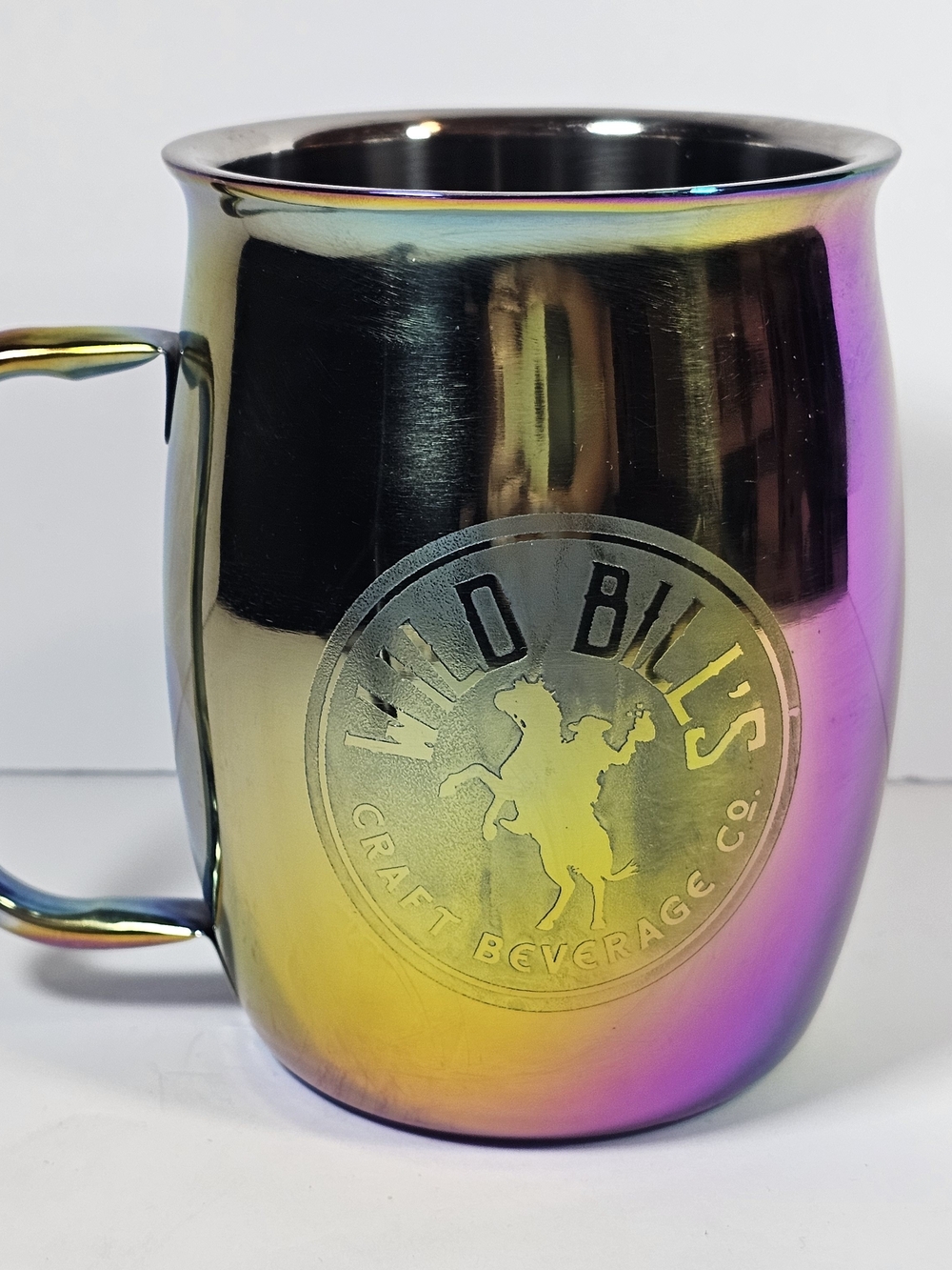 Wild Bill Craft Co. Stainless Steel Barrel Mug 2022 Salt Lake FanX Oil Slick